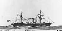 Photo #  NH 63863:  Steamer Andalusia, which served as USS Iuka in 1864-1865.  Artwork by Erik Heyl