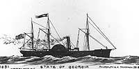 Photo # NH 63893:  Steamship State of Georgia, which was USS State of Georgia during the Civil War.  Artwork by Erik Heyl