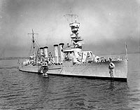 Photo # NH 64621: USS Raleigh anchored in San Diego harbor, 21 October 1933