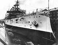 Photo # NH 64811:  USS Maryland in drydock at the Puget Sound Navy Yard, 23 April 1908.