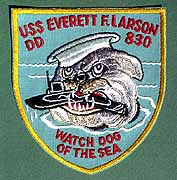 Photo # 67186-A-KN:  Insignia of USS Everett F. Larson used after 1962