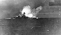 Photo # NH 69730: German battleship Bismarck firing on HMS Prince of Wales, 24 May 1941