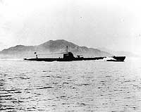Photo # NH 73054: Japanese submarine I-68 underway in March 1934.