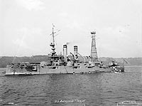Photo # NH 74260:  USS Idaho off Fort Lee, New York, 1909