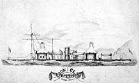 Photo # NH 78635:  USS Monadnock off Callao, Peru, 1866