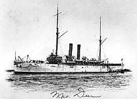 Photo # NH 83673:  USS Galveston in Manila Bay, 12 July 1908