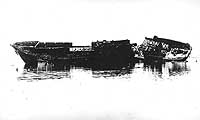 Photo # NH 90157:  Wreck of the German gunboat Adler at Apia, Samoa, probably in about 1938