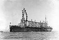Photo # NH 90437:  USS Orion anchored off Long Beach, California, August 1919