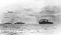 Photo # NH 93859:  USS Mount Vernon, USS Agamemnon and USS Von Steuben steaming in convoy, 10 November 1917