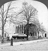 Photo # NH 94257: Confederate torpedo boat Midge on exhibit at the New York Navy Yard, circa the 1870s