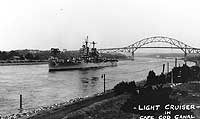Photo # NH 94939:  USS Little Rock in the Cape Cod Canal, circa 1946-1949