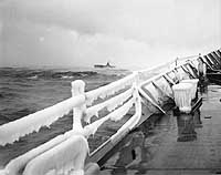 Photo # NH 97171: Winter seas off Korea, seen from USS Toledo, circa 1952-53