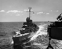 Photo # NH 97450:  USS Helm during the Iwo Jima operation, Feb. 1945