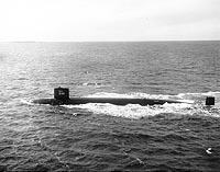 Photo # NH 97549:  USS Thresher underway, 30 April 1961