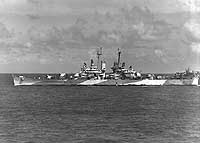 Photo # NH 98064:  USS Columbia in Surigao Strait, P.I., 3 January 1945