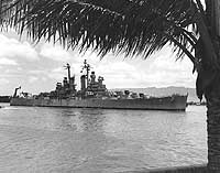 Photo # NH 98201:  USS Pasadena arriving at Pearl Harbor, Summer 1948