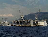 Photo # NH 98381-KN:  USS Los Alamos at Holy Loch, Scotland, circa the 1980s