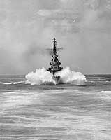 Photo # NH 98405:  USS Miami steaming in heavy seas, 17 February 1944
