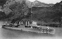 Photo # NH 98819:  USS Charles Ausburn transiting the Panama Canal, circa 1922-1930