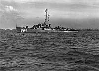 Photo # NH 98909:  USS DeLong underway, circa the 1950s or early 1960s