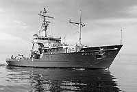 Photo # NH 98937:  USNS Melville off Bay City, Michigan, 9 July 1969