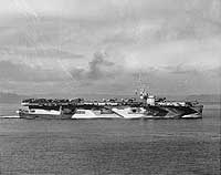 Photo # NH 99106:  USS Lunga Point in the Mindanao Sea, 3 January 1945