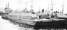 Photo #  NH 99336:  Barge # 8 (later Navy Coal Barge # 431) in port, possibly in June 1918