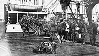 Photo # NH 99440: Troops boarding USS Scranton for transportation home from France, 1919