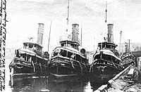 Photo #  NH 99963:  Tugs Brilliant, Atlantic and Radiant in port prior to World War I