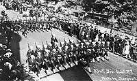 Photo # NH 101109:  USS Rhode Island crew members march through Charlestown, Massachusetts during the Bunker Hill Day parade, 17 June 1913