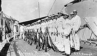 Photo # NH 101473:  Marines drilling on USS Georgia, circa 1907-1908