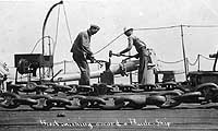 Photo # NH 101475:  Blacksmiths at work on a battleship, circa 1907-1908