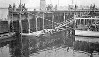Photo #  NH 101834:  Motor boat Itty E in port, circa May-July 1917