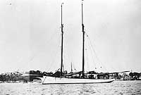 Photo # NH 102141:  Schooner Priscilla in port, prior to World War I.