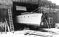 Photo #  NH 102190:  Motor boat Reverie III in a boat house, circa 1941-1942