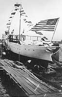 Photo #  NH 102265:  Motor boat Tuna ready for launching, at Baltimore, Md., 1911