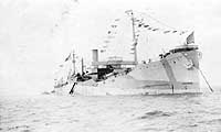 Photo # NH 102993:  USS Felix Taussig at anchor, circa 1918-1919