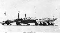 Photo # NH 103078:  USS Plattsburg tied to a mooring buoy, circa 1918