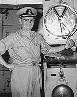 Photo # NH 103229: Junior Licensed Engineer Anthony F. Rieber on USNS General Maurice Rose circa mid-1966.