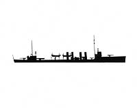 Photo # NH 103682:  World War II silhouette of USS Allen