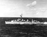 Photo # NH 103756:  USS Benham underway at sea, circa 1959