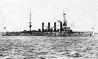 Photo # NH 103789:  USS Huntington at anchor, 1919.  Photographed by Sponagle & Haynie