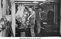 Photo # NH 104760:  Men working in USS Utah's machine shop, circa 1919