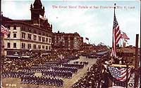 Photo # NH 106179-KN:  Great White Fleet Sailors parade in San Francisco, California, May 1908