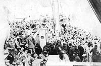 Photo #  NH 106400:  Homeward bound troops on board USS Julia Luckenbach, 1919.