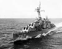 Photo # NH 107151:  USS Putnam coming alongside USS Lake Champlain, 12 October 1964. Photographed by AN Darrell L. Johnson
