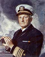 Photo # 80-G-K-13826: Adm. Chester W. Nimitz, portrait by McClelland Barclay, 1942