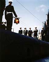 Photo # 80-G-K-15445:  Commissioning ceremonies for USS Dace, July 1943