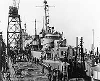 Photo # 19-N-58186:  USS Orca fitting out on 12 January 1944.