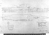 Photo # S-511-9:  Preliminary design plan for a proposed flight deck cruiser, 8 December 1939